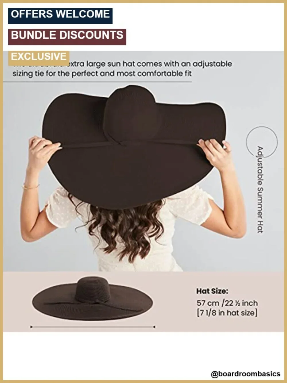 Adjustable UPF 50 Sun Hat Wide Brim Floppy Ultrabraid Hat